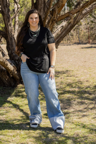 High Rise Cuffed Trouser Jeans