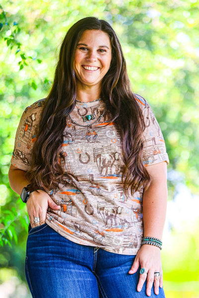 Sunset Ranch Retro Tee