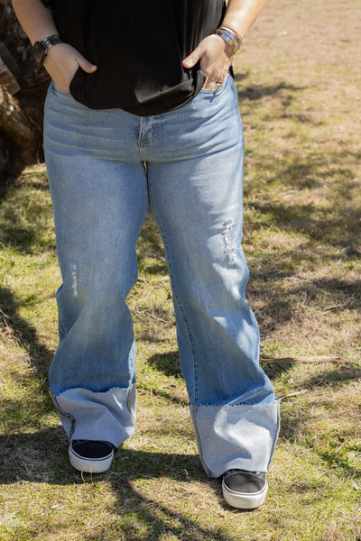 High Rise Cuffed Trouser Jeans