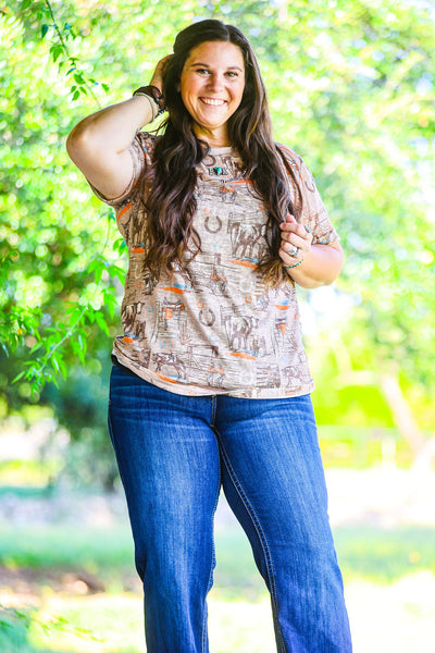 Sunset Ranch Retro Tee