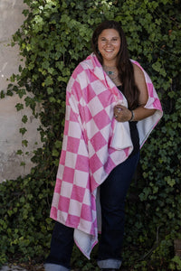 Pink Checkered Blanket