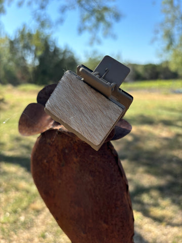 White Hide on Tan Claw Clip