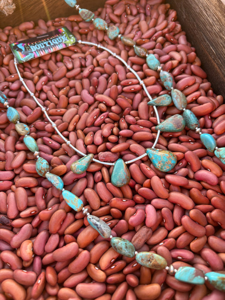 5 Stone Teardrop Necklace