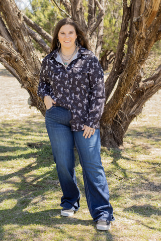 Black Bronc Cowboy Button Up