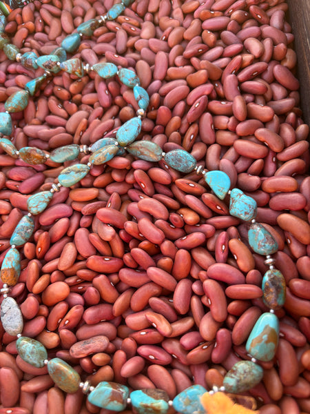 XLong Turquoise Nugget Necklace
