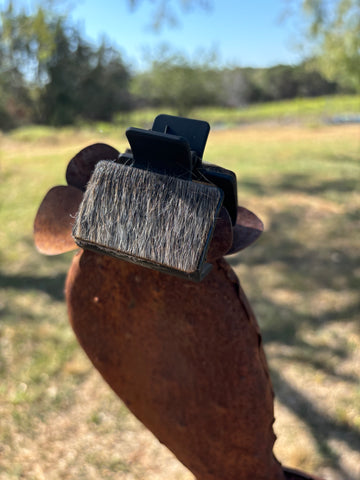 Small Chocolate Brindle on Black Claw Clip