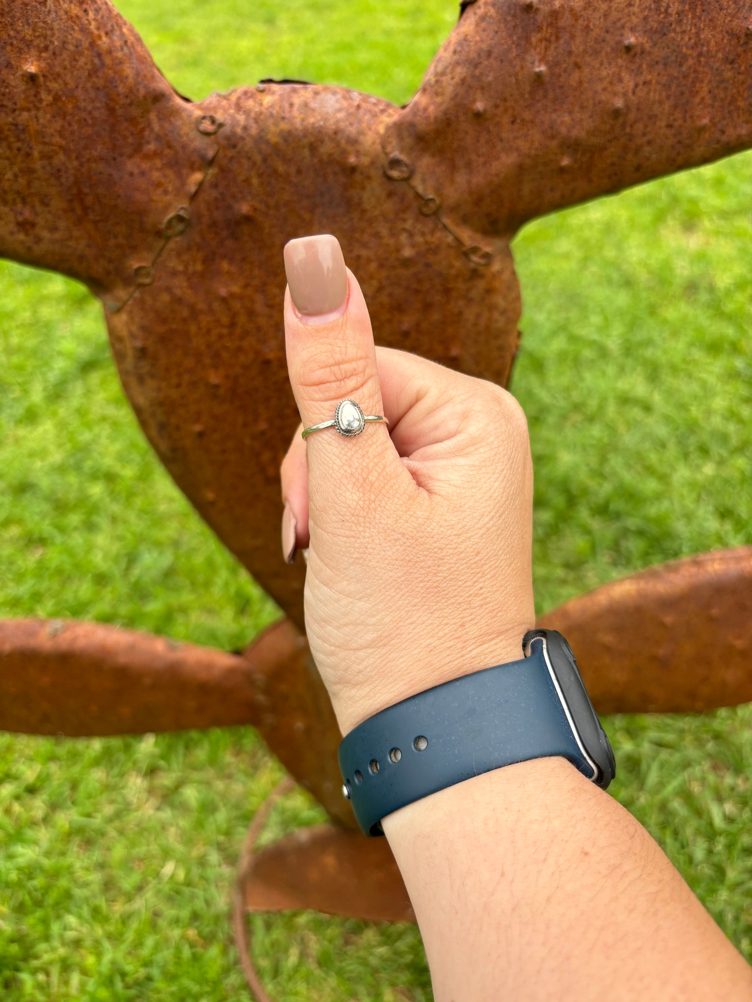 Howlite Teardrop Ring