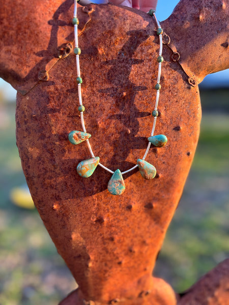 5 Stone Teardrop Necklace