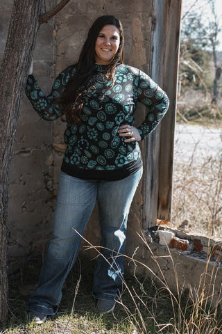 Forever In Turquoise Mesh Top