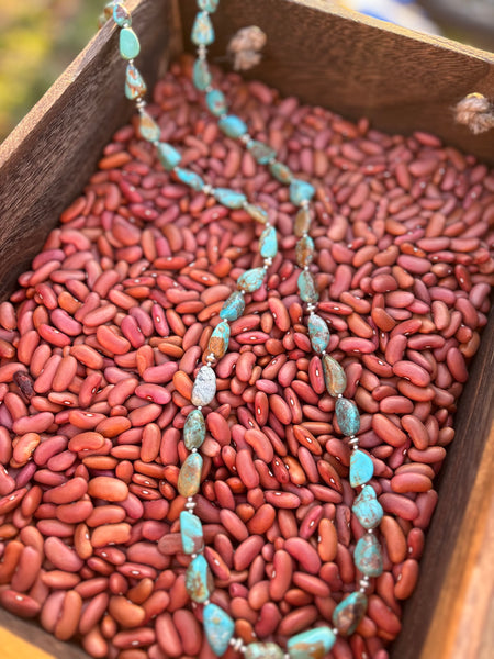 XLong Turquoise Nugget Necklace