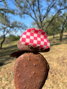 Pink Checkered Claw Clip