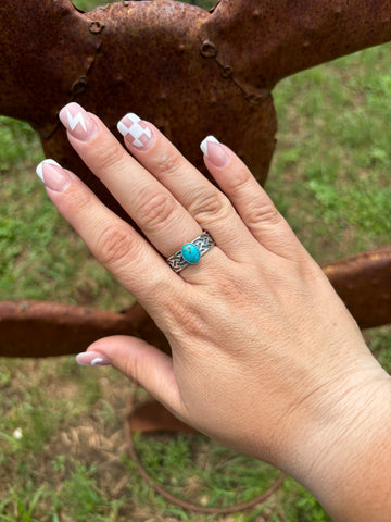 Wide Band with Turquoise Stone