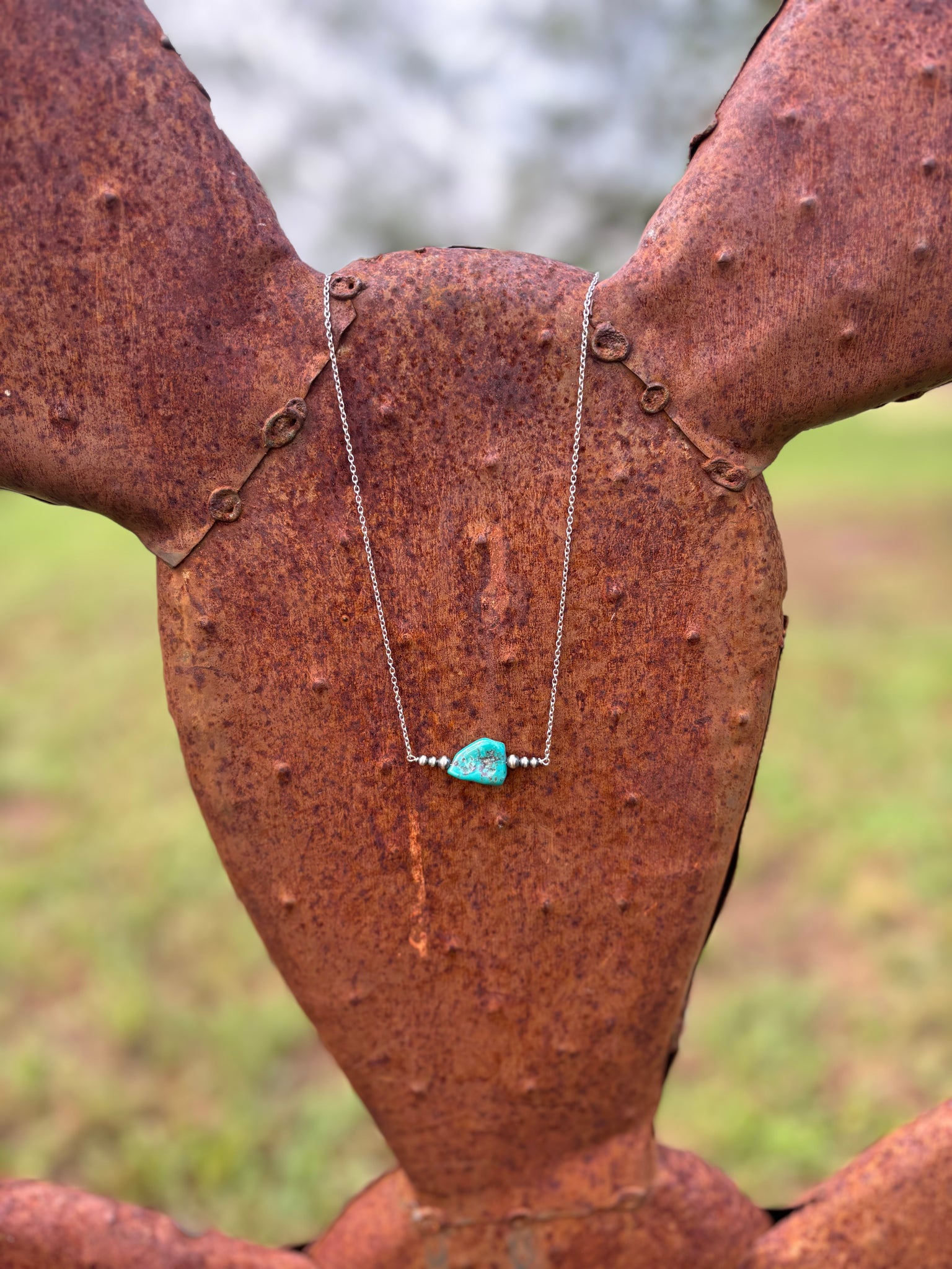 Chunky Stone & Navajo Dainty Necklace