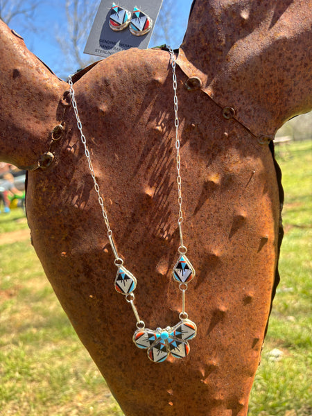 Carol Niha Zuni Multi Stone Necklace & Earrings