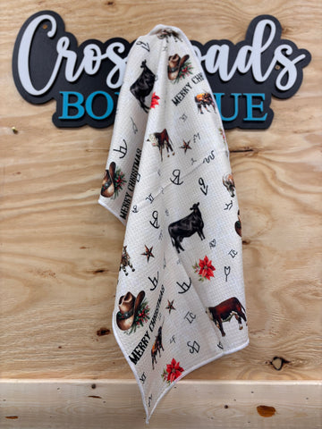 Merry Christmas Cowboy Kitchen/Bathroom Towel