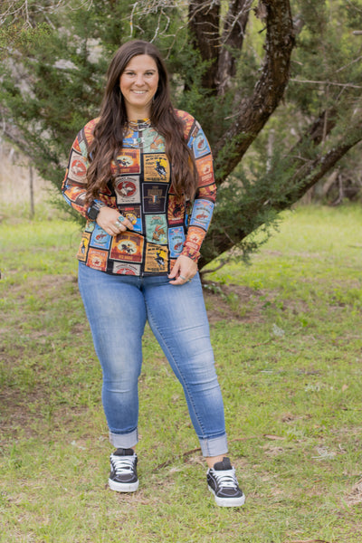 Rodeo Collage Mesh Top