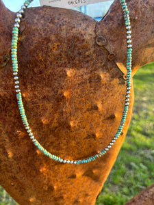 Sterling Silver Pearls & Turquoise Necklace