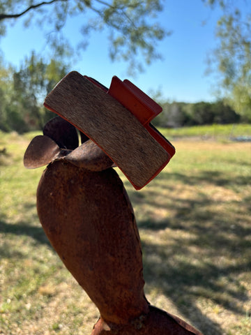 Light Brindle on a Rust Claw Clip