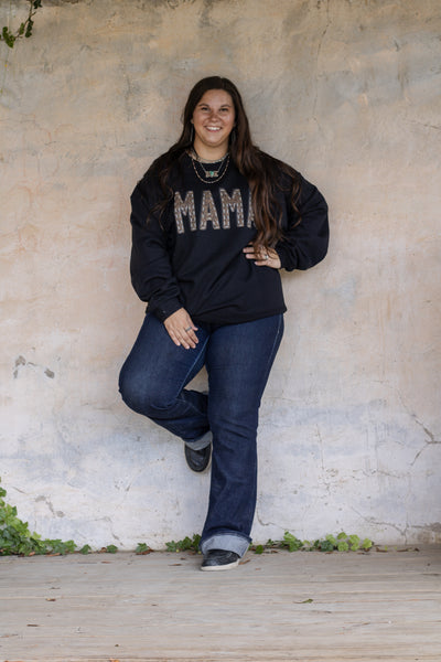 Tooled Leather Mama Crew Sweatshirt