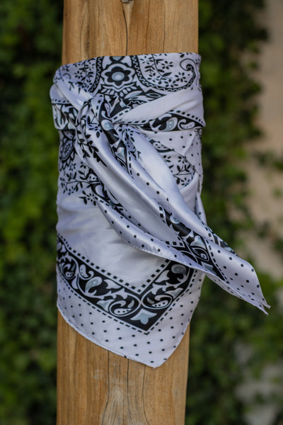 White Paisley Wild Rag
