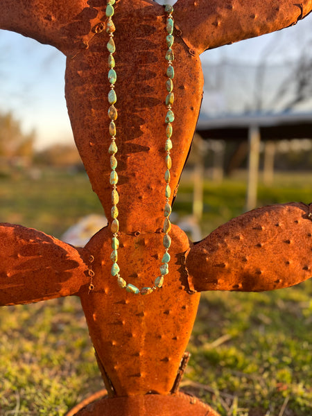 XLong Turquoise Nugget Necklace