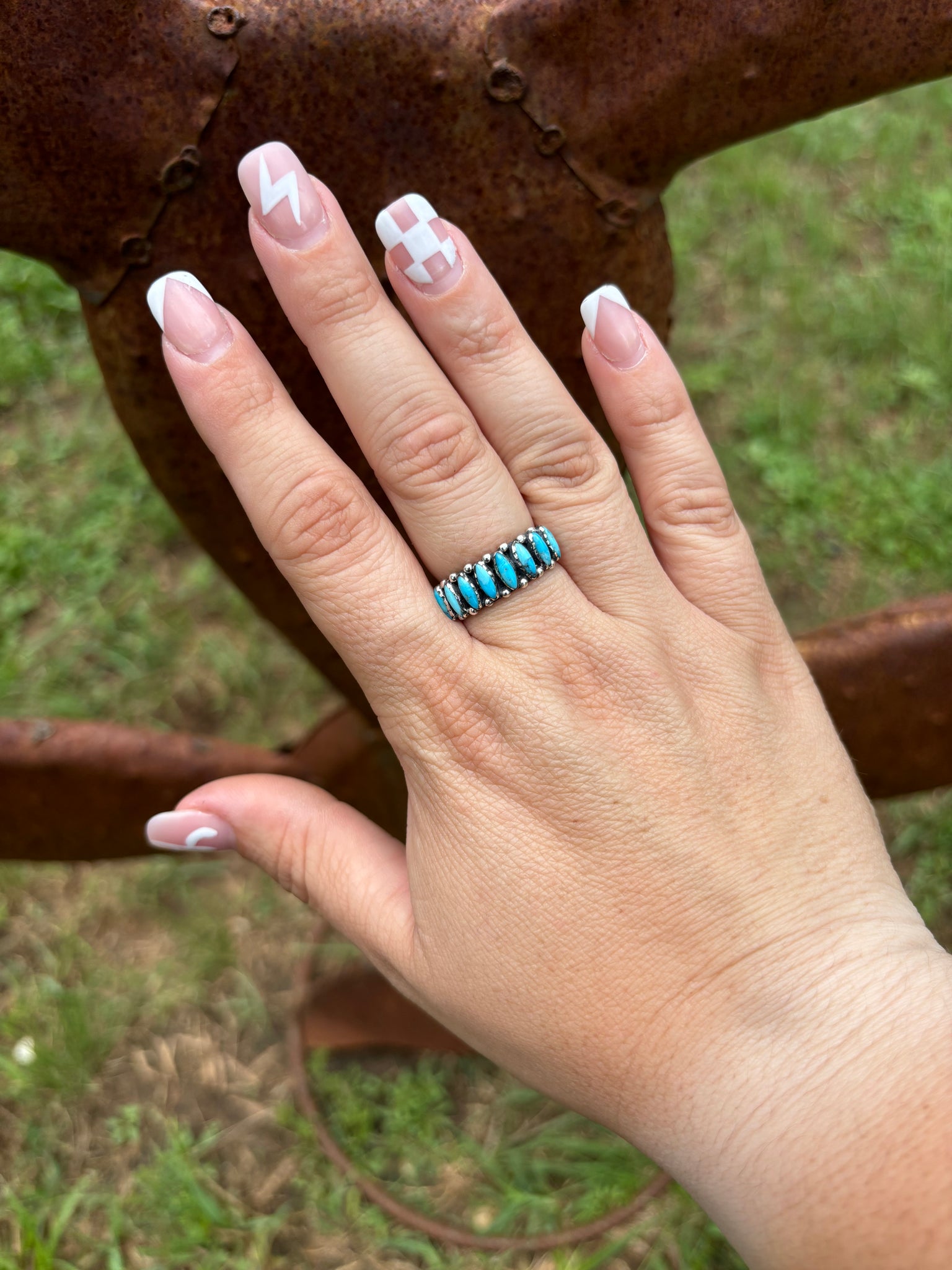 8 Stone Turquoise Ring