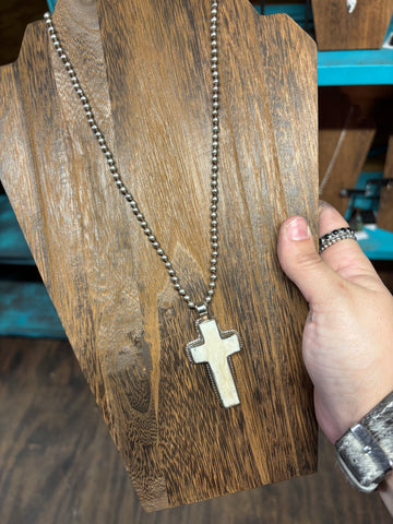 Tibet Skinny Bone Cross Necklace