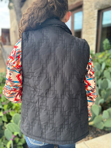 Black Quilted Vest