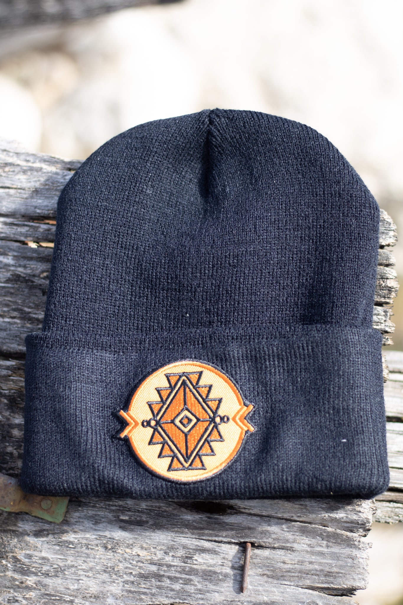 Black Southwest Aztec Beanie