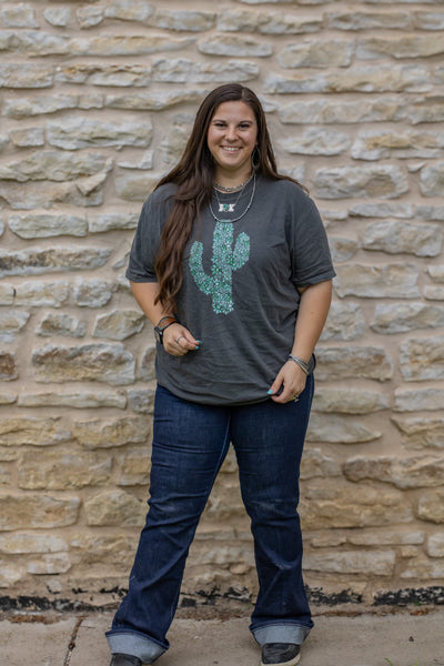 Turquoise Conch Cactus Tee