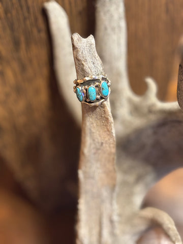 Andrew Vandever Kingman Turquoise Triple Stone Ring