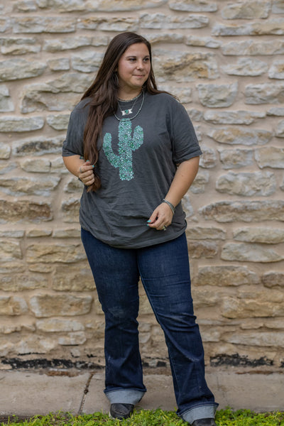 Turquoise Conch Cactus Tee