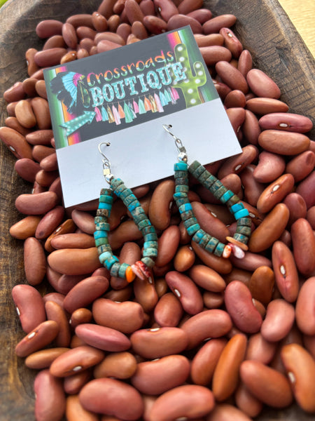 Spiney Turquois Heishi Earrings