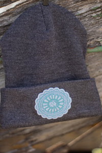 Charcoal Turquoise Conch Beanie