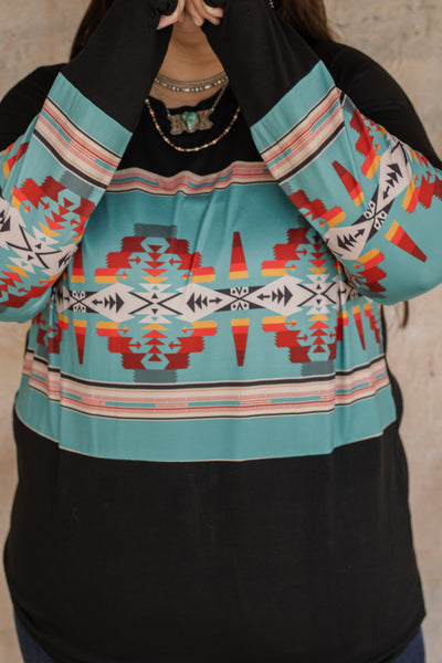 Turquoise Aztec Sunset Top