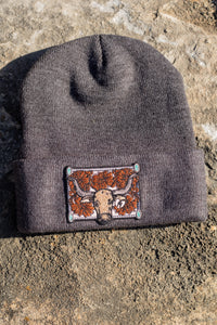 Charcoal Longhorn Beanie