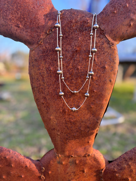Liquid Silver & 5MM Pearl Necklace