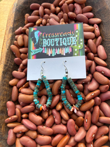 Spiney Turquois Heishi Earrings