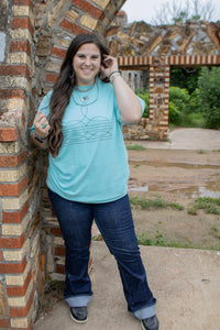 Turquoise Boot Stich Tee