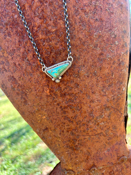 Offset Triangle Stone Necklace