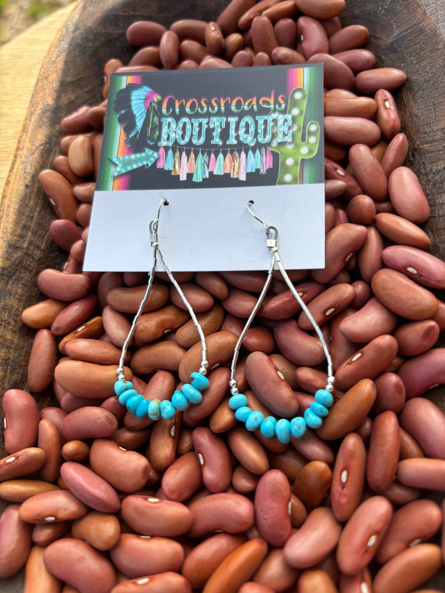 Liquid Silver & Blue Nugget Earrings