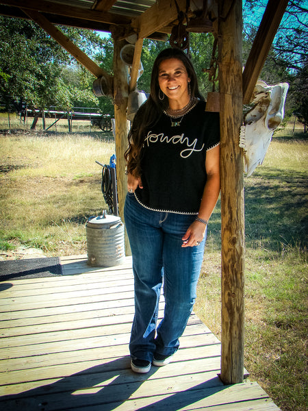 Black Howdy Sleeveless Sweater