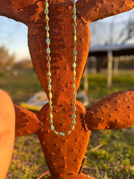 XLong Turquoise Nugget Necklace