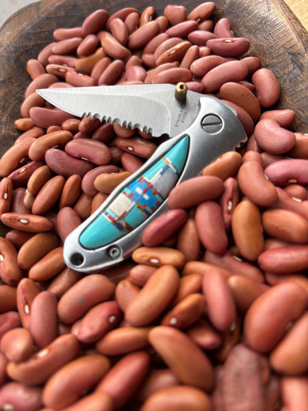 Inlay Pocket Knife With Pocket Clip