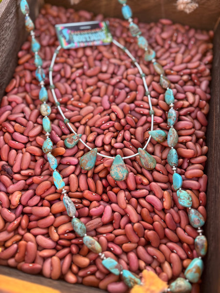 5 Stone Teardrop Necklace