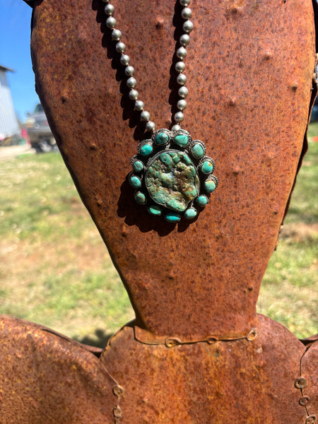 Tibet Turquoise Large Stone Necklace