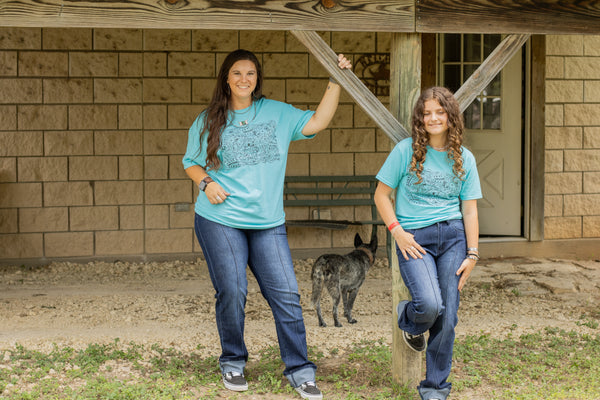 Turquoise Tooled Way Tee