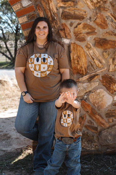 ADULTS Checkered Smiley Tee