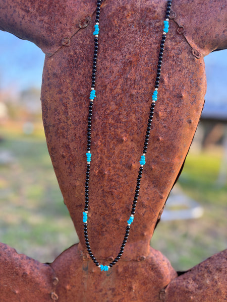 Onyx & Turquoise Beaded Necklace