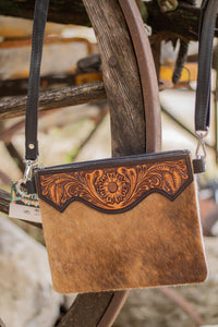 Brindled Tooled Crossbody